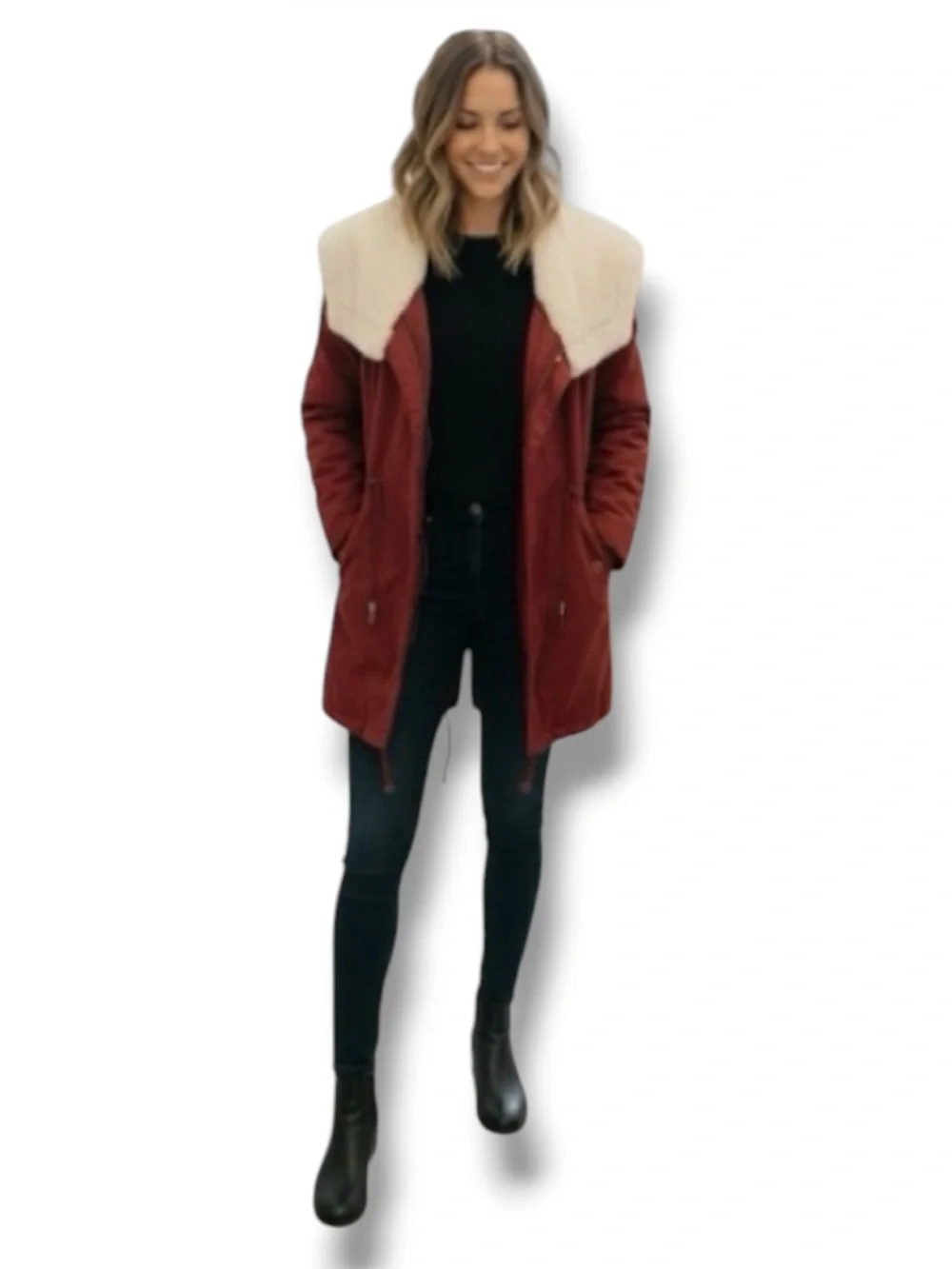 PacSun LA Hearts Coat Red Shawl Collar Tech Preppy Western 🎉 Host Pick 🎉 Size M